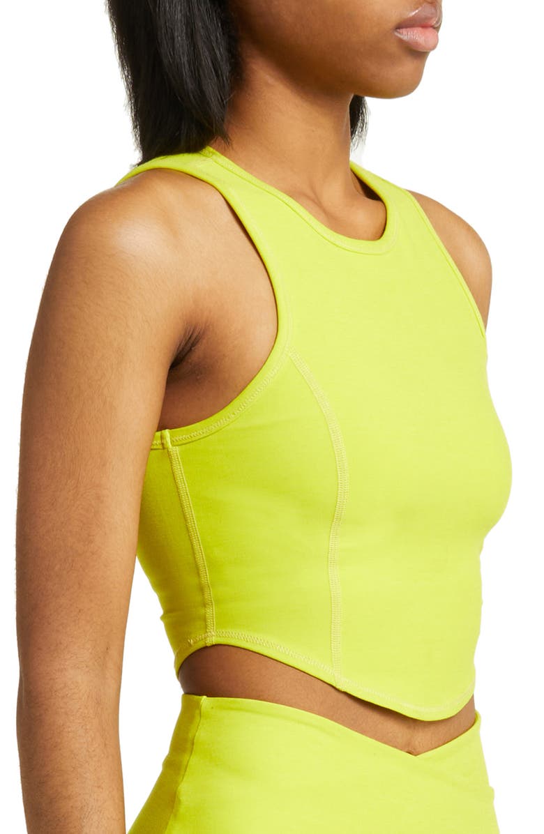 Beyond Yoga Motivate Crop Tank, Alternate, color, True Chartreuse Heather