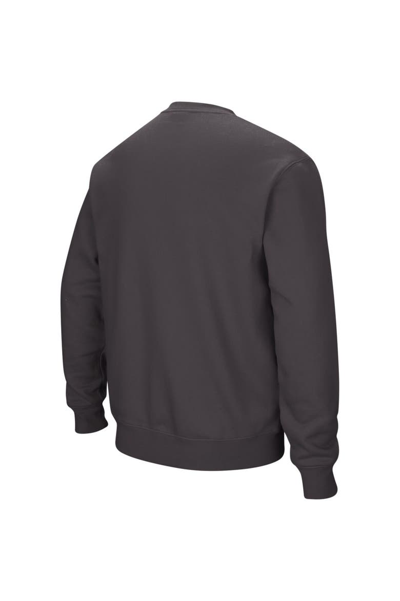 Men's Colosseum Charcoal Kansas Jayhawks Arch & Logo Crew Neck Sweatshirt, Alternate, color, Charcoal