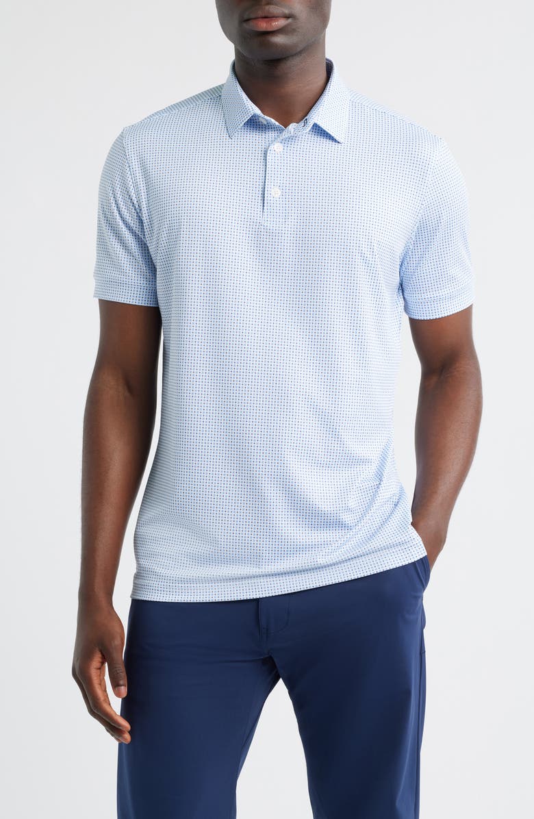 Mizzen+Main Versa Trim Fit Dot Print Golf Polo, Main, color, White Multi Floral