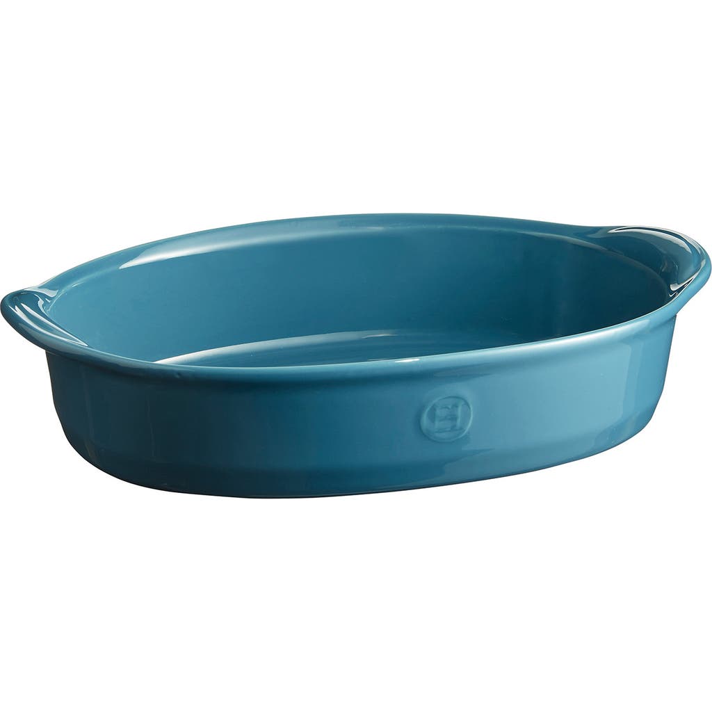 Emile Henry Ultime Large Oval Baking Dish In Mediterranean Blue