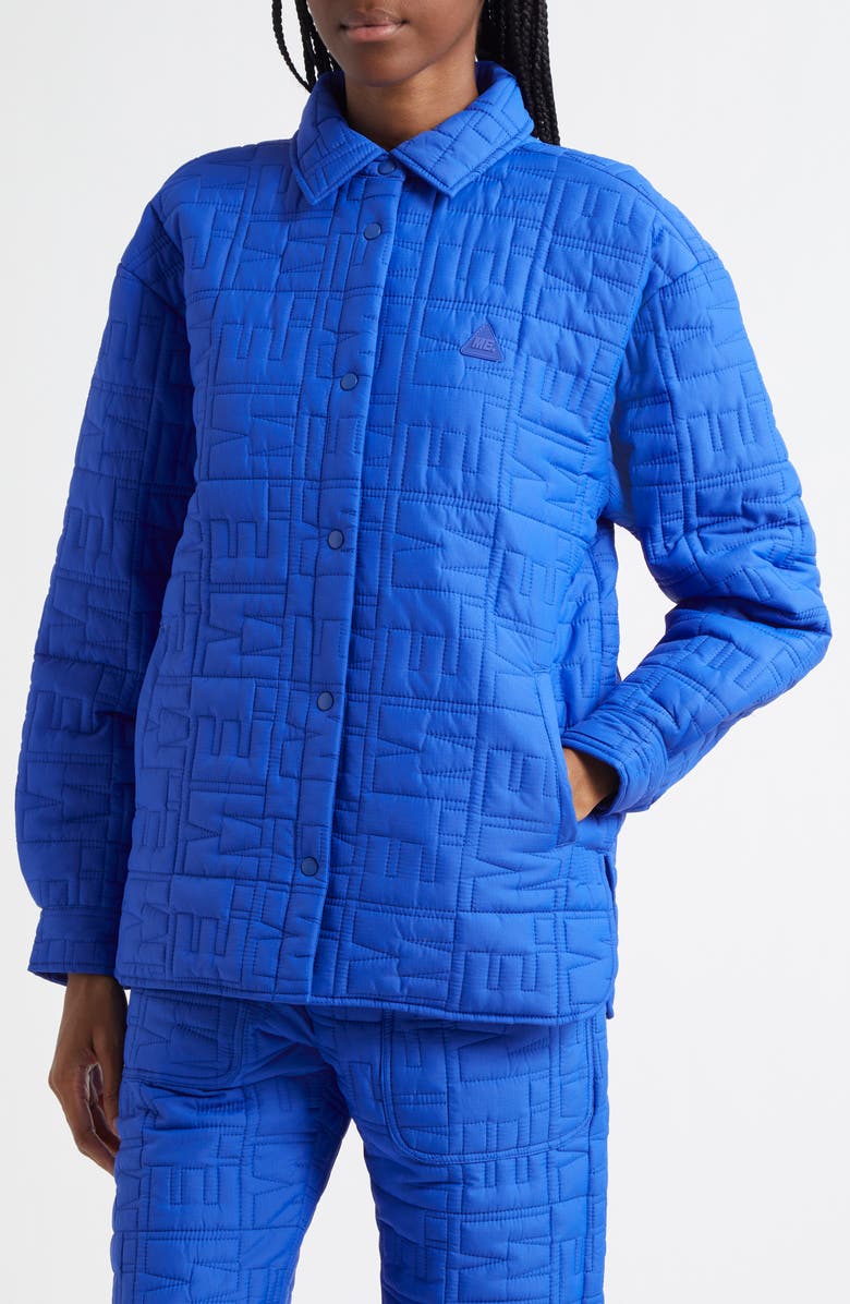 Melody Ehsani Monogram Quilted Shirt Jacket, Alternate, color, Cobalt Blue