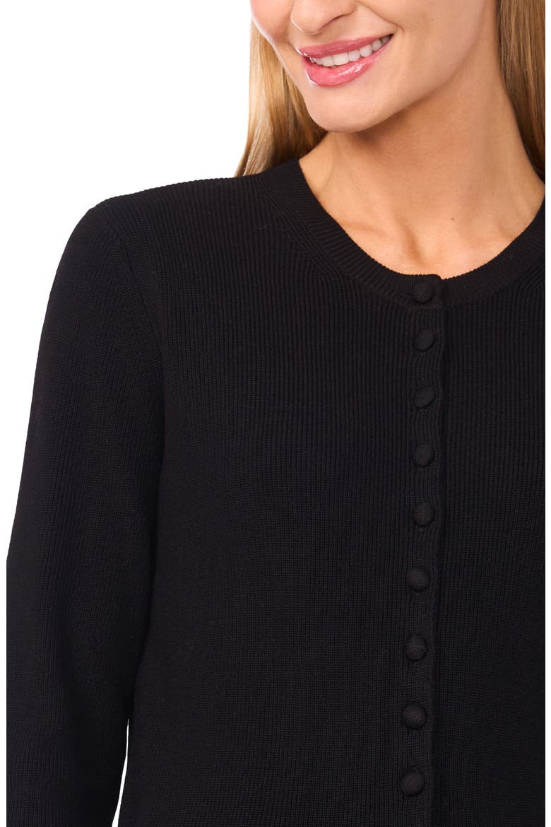 Rib Cardigan, Alternate, color, RICH BLACK