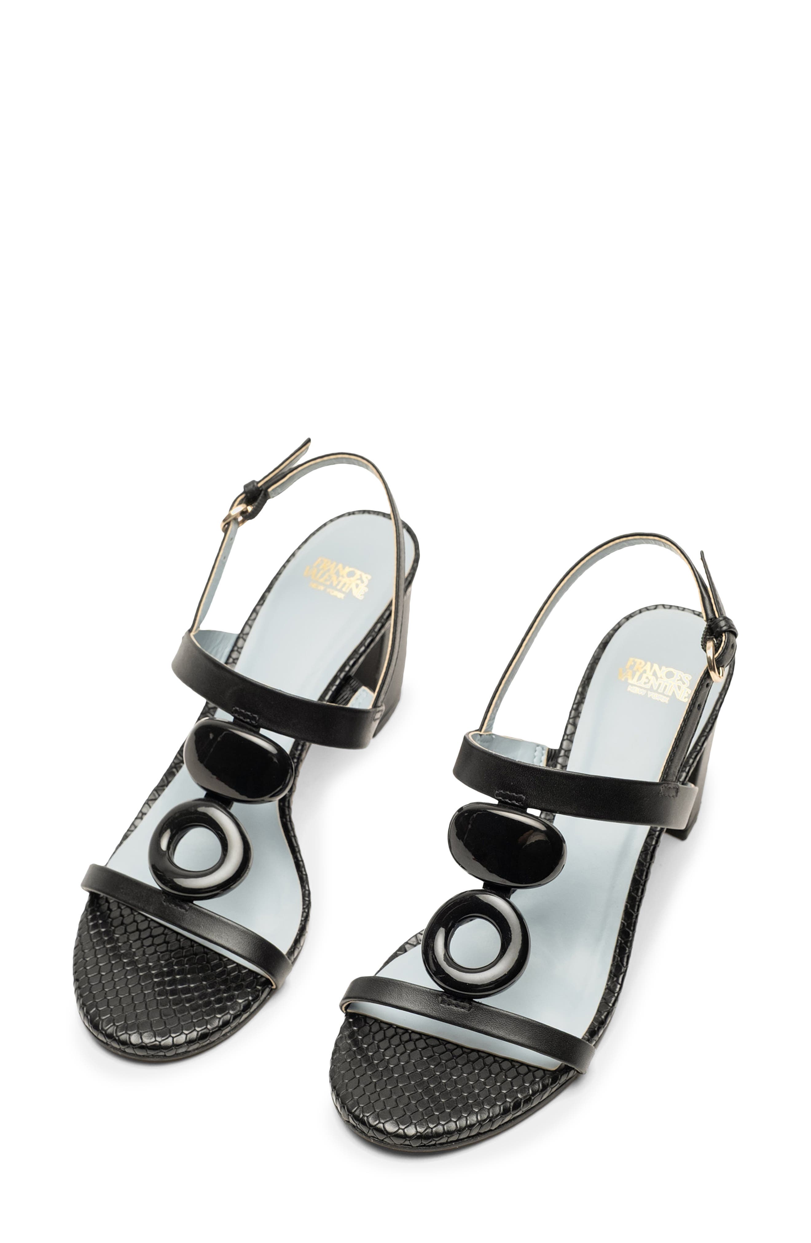 Frances Valentine Bianca Slingback Sandal, Alternate, color, Black