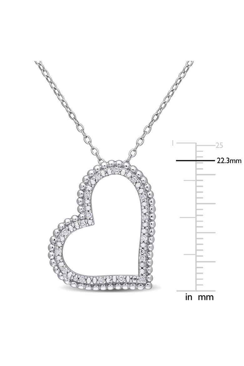 Diamond Heart Pendant Necklace, Alternate, color, Sterling Silver