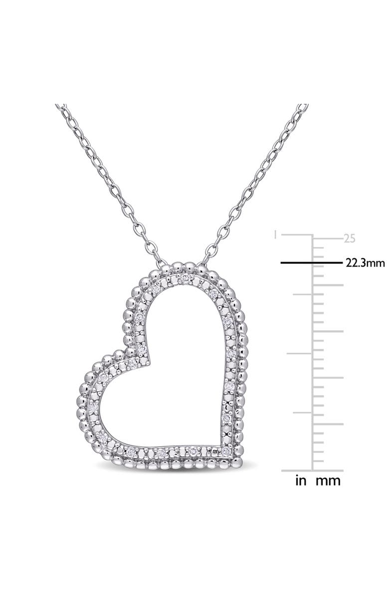 Julianna B. Diamond Heart Pendant Necklace, Alternate, color, Sterling Silver