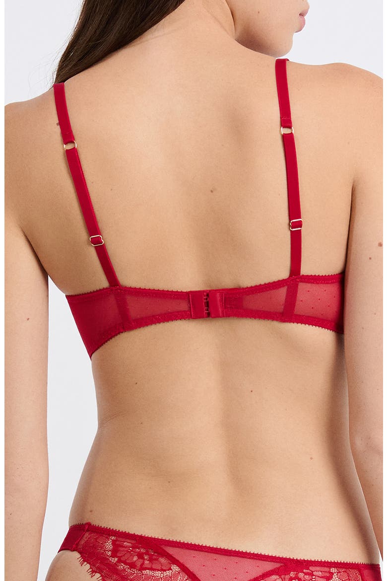 Iconique Arm Classique Underwire Plunge Bra, Alternate, color, RED
