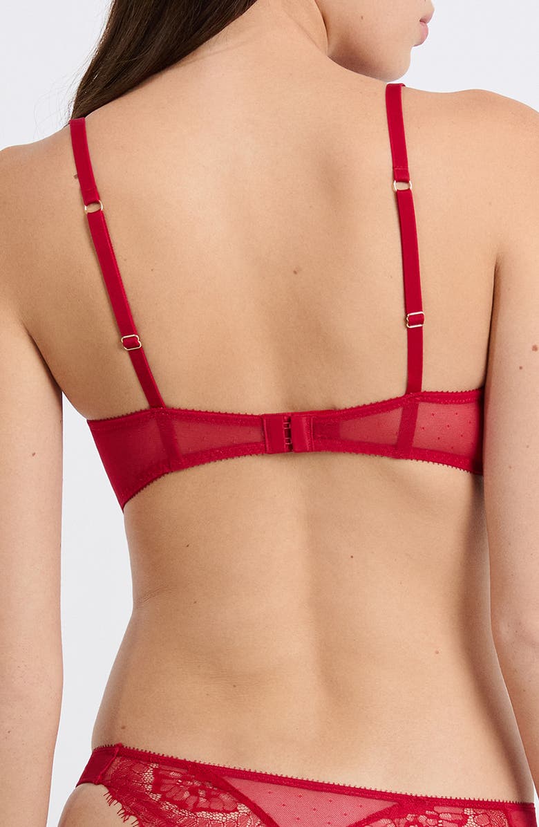 Etam Iconique Arm Classique Underwire Plunge Bra, Alternate, color, Red