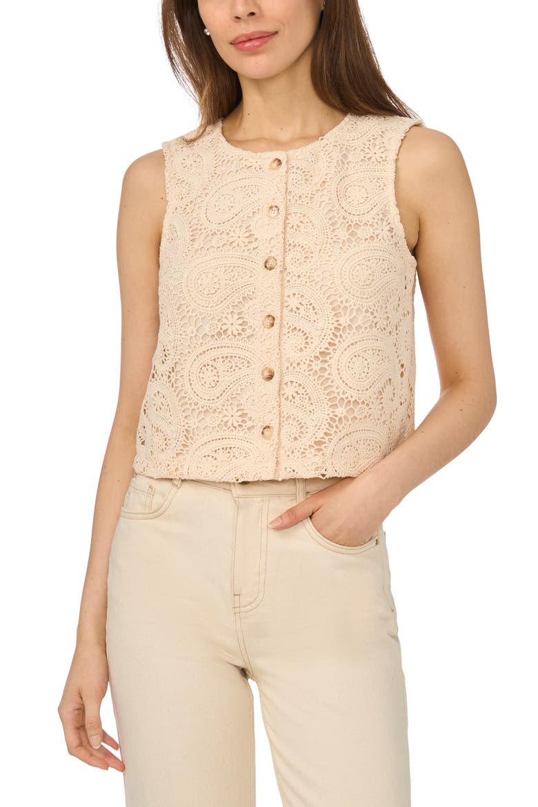 Crochet Vest, Main, color, NATURAL