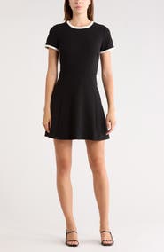 French Connection Ringer Trim Skater Minidress