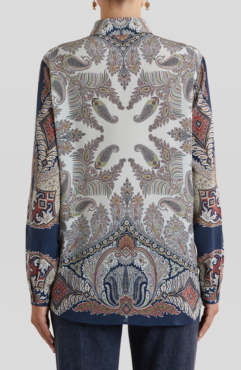 Etro Paisley Print Silk Blouse, Alternate, color, 