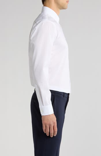 Solid Cotton Blend Dress Shirt