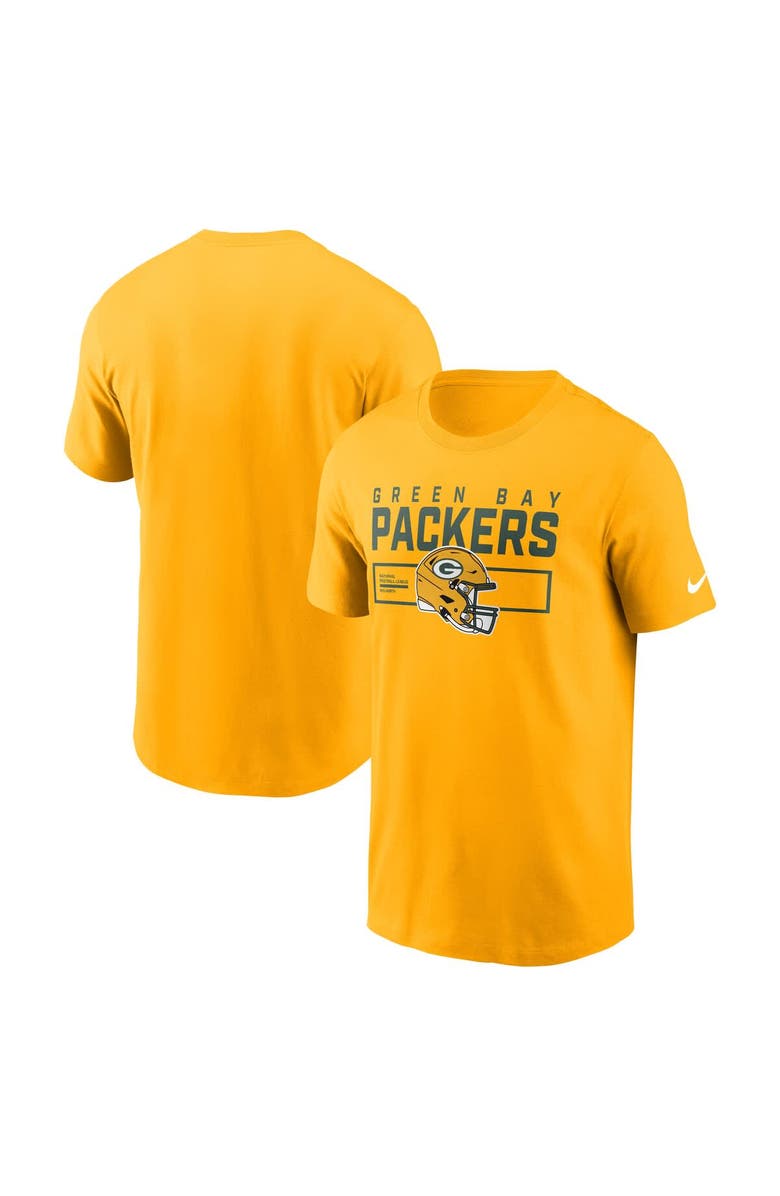 Nike Men's Nike Gold Green Bay Packers Primetime Helmet Essential T-Shirt, Main, color, Gold