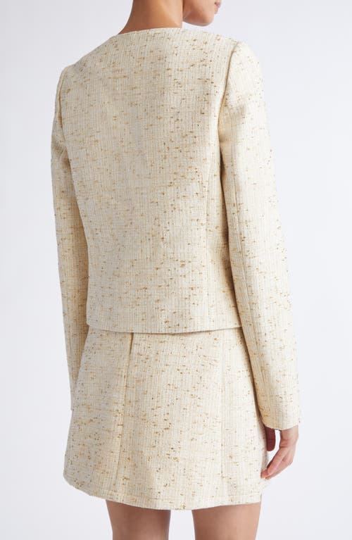 Giambattista Valli V-neck Tweed Crop Jacket In Burgundy
