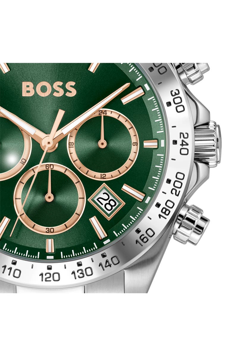 BOSS Hero 2.0 Chronograph Bracelet Watch, 43mm, Alternate, color, Green