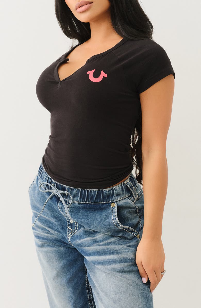 True Religion Raglan Sleeve Graphic T-Shirt, Alternate, color, 
