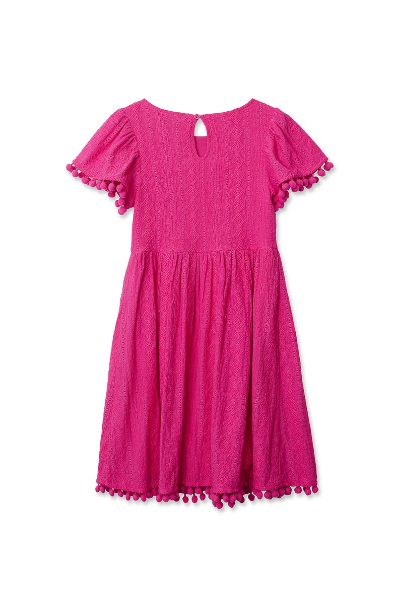 Girls Lace Short Sleeve Dress, Alternate, color, Rose Violet
