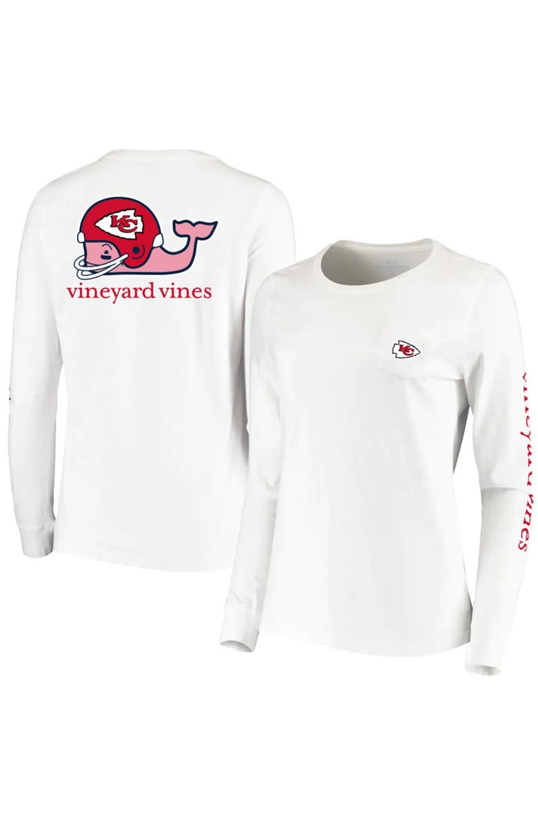 vineyard vines Women's Vineyard Vines White Kansas City Chiefs Helmet Long Sleeve T-Shirt, Alternate, color, 