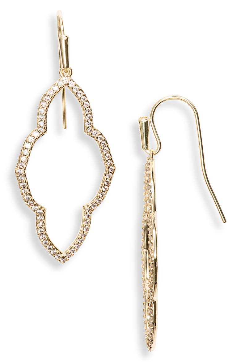 Small Abbie Drop Earrings, Main, color, GOLD METAL