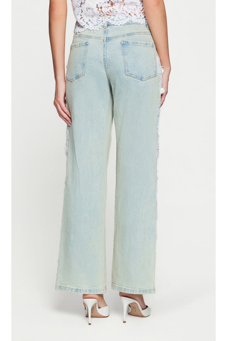 Esme 3D Lace Combo Jeans, Alternate, color, Ice Blue/White