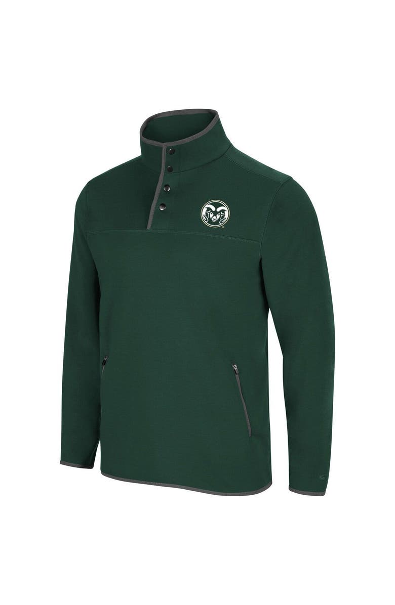 COLOSSEUM Men's Colosseum Green Colorado State Rams Rebound Snap Pullover Jacket, Alternate, color, 