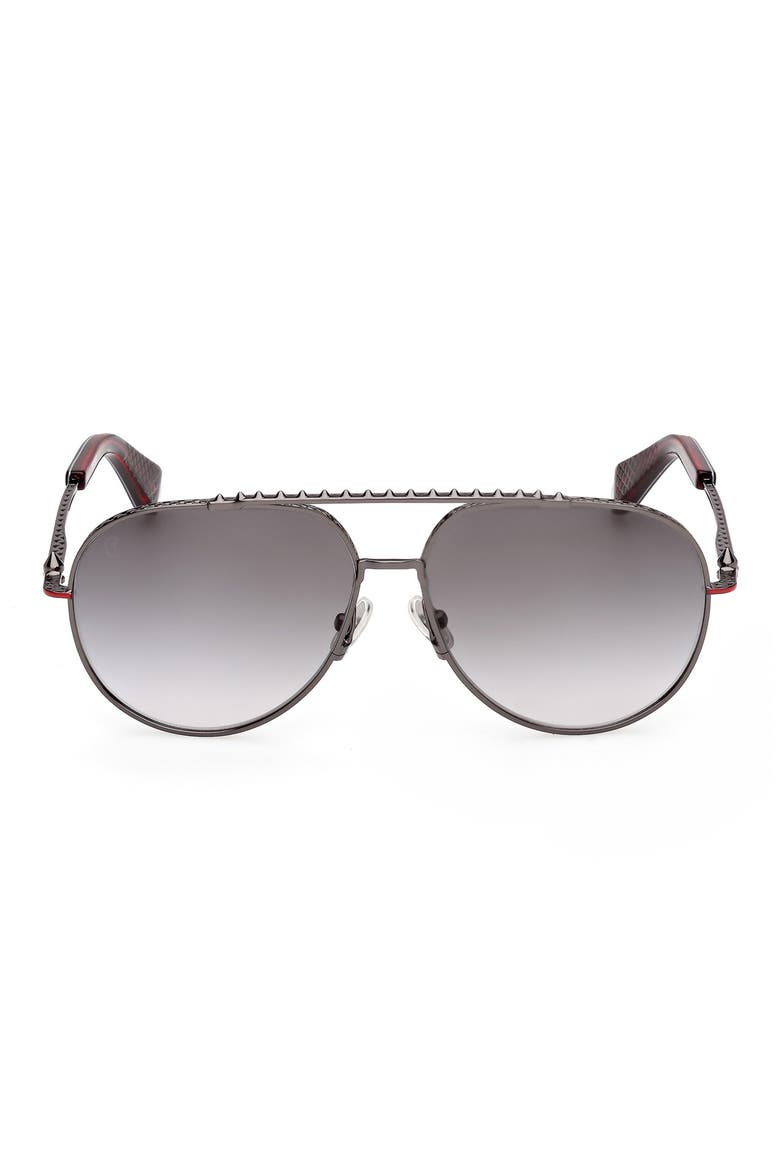 61mm Pilot Sunglasses, Main, color, GUNMETAL / ZEISS SMOKE RED