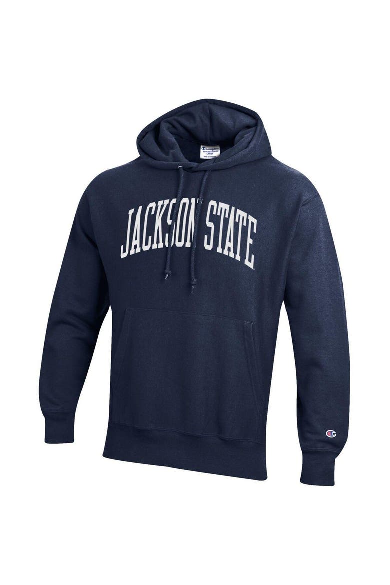 Men's Champion Navy Jackson State Tigers Tall Arch Pullover Hoodie, Alternate, color, Navy