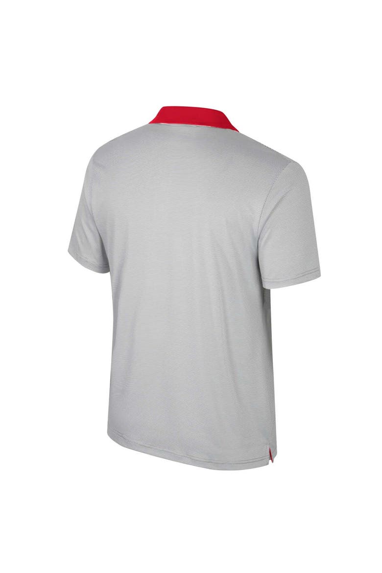 Men's Colosseum Gray Nebraska Huskers Big & Tall Tuck Striped Polo, Alternate, color, Gray