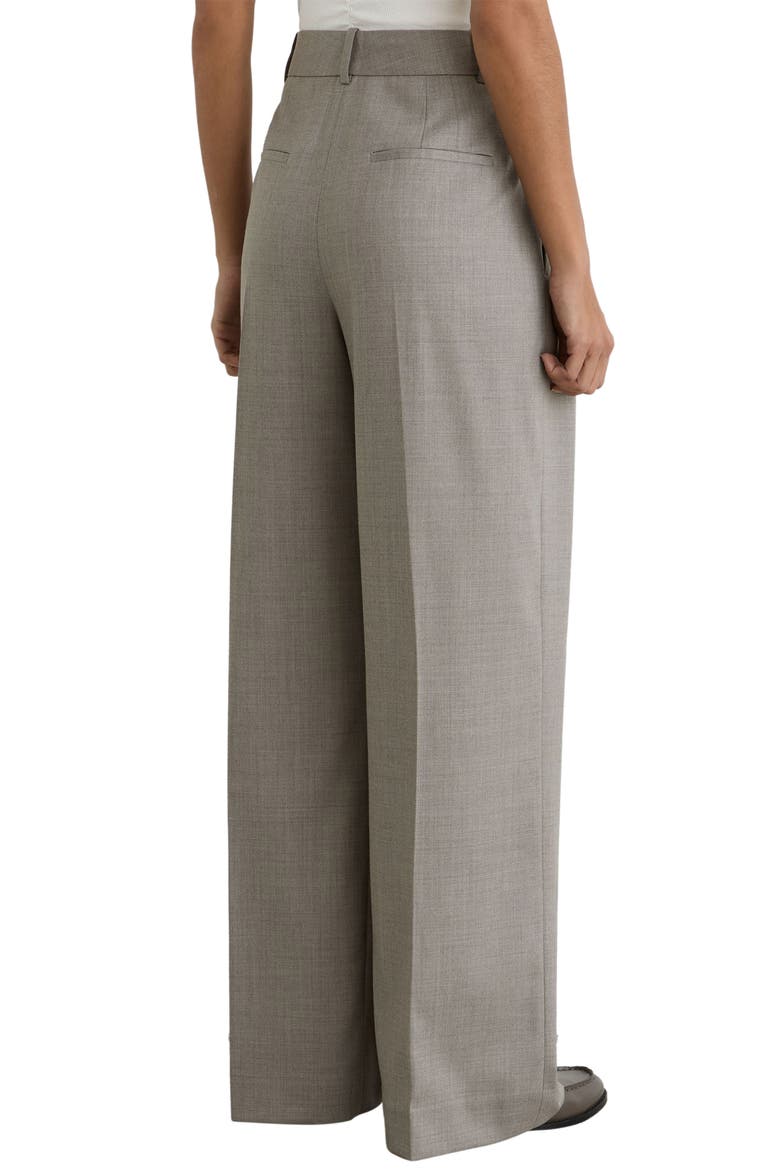 Darcy Pleated Wide Leg Wool Blend Trousers, Alternate, color, LIGHT GREY