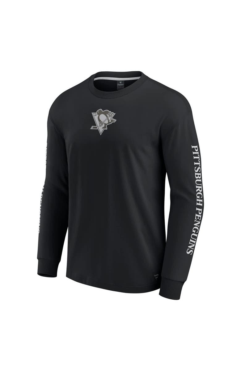 FANATICS Men's Fanatics Black Pittsburgh Penguins Elements Strive Long Sleeve T-Shirt, Alternate, color, Black