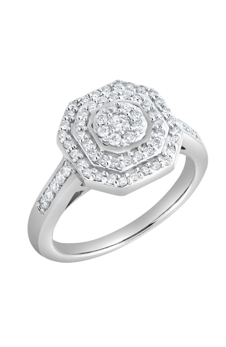 LuvMyJewelry Vionne 0.50 Ct 10K Gold Diamond Ring, Alternate, color, 10K White Gold