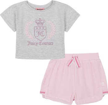 Logo T-Shirt & Velour Shorts Set