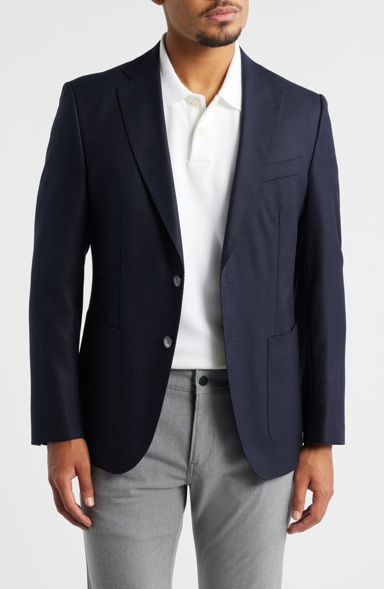 BOSS Huston Slim Fit Virgin Wool Sport Coat, Main, color, Dark Blue