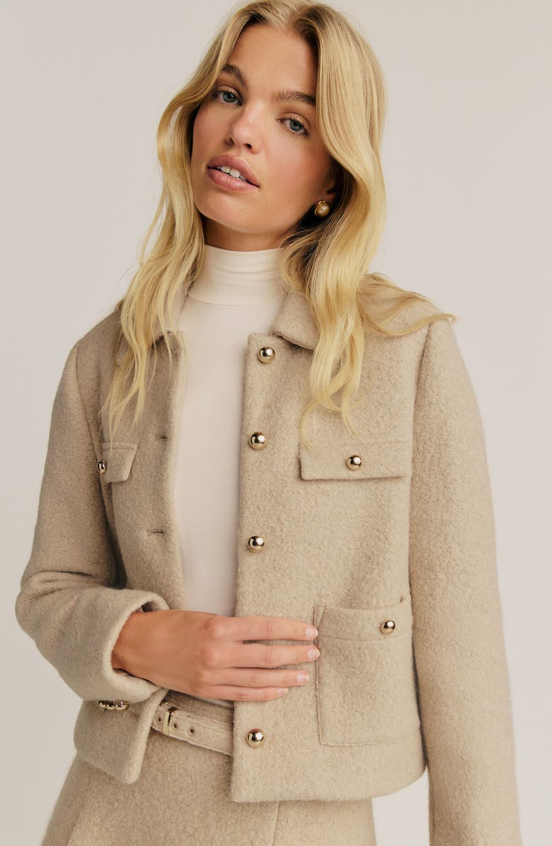 Reformation Marin Wool Blend Jacket, Alternate, color, 