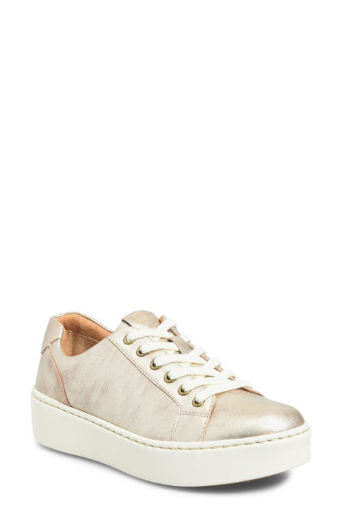 Børn Mira Platform Sneaker in Light Gold Metallic 