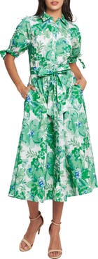 FLYING TOMATO Floral Midi Shirtdress