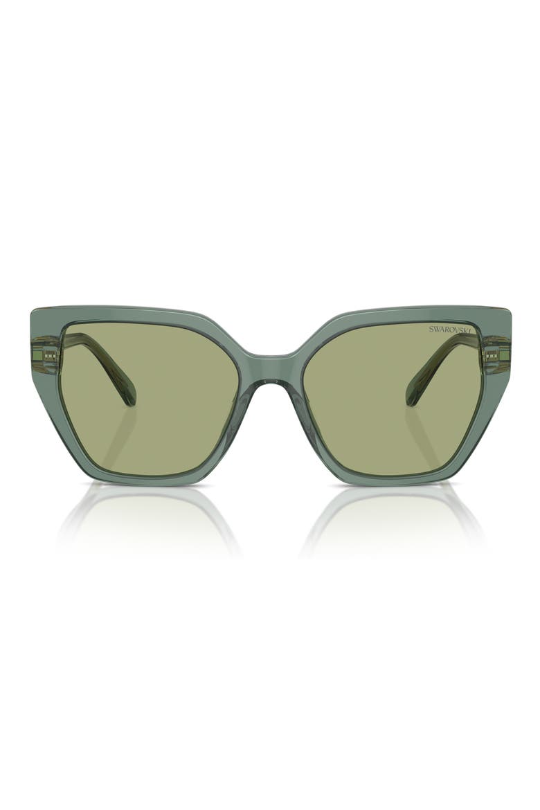 Constella 56mm Polarized Irregular Sunglasses, Main, color, TRANSPARENT GREEN