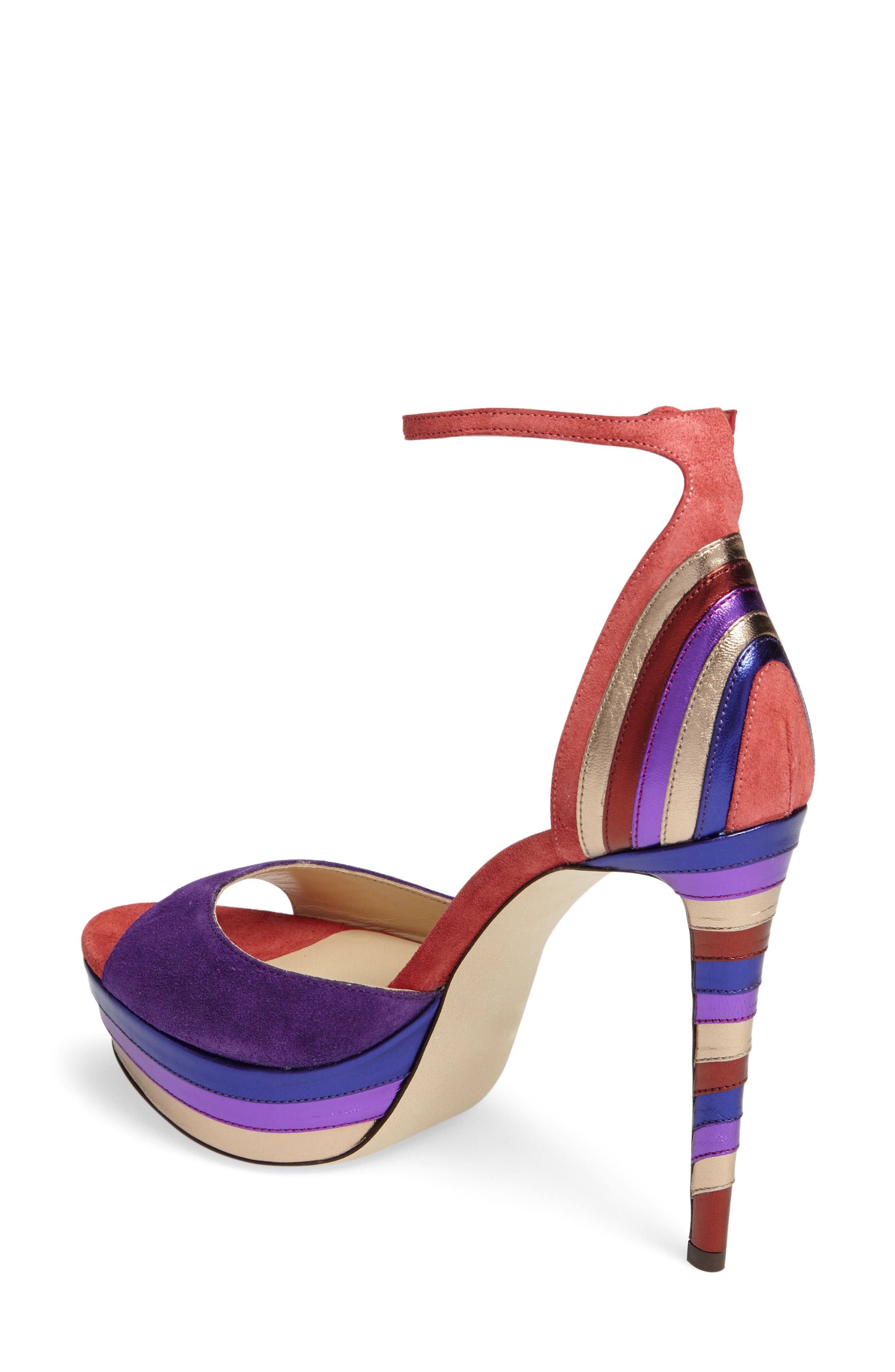 'Max' Platform Sandal, Alternate, color, PURPLE/ PINK LEATHER