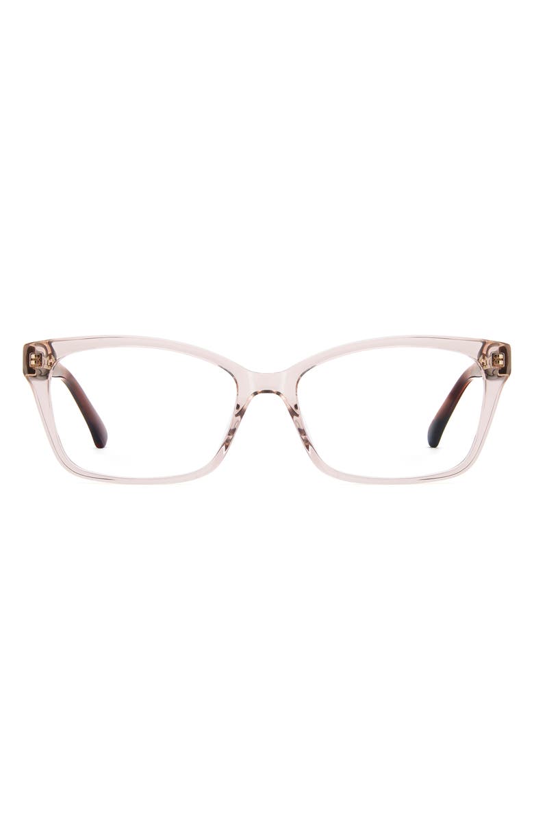 Kate Spade New York demi 55mm rectangular optical glasses, Main, color, Crystal Pink