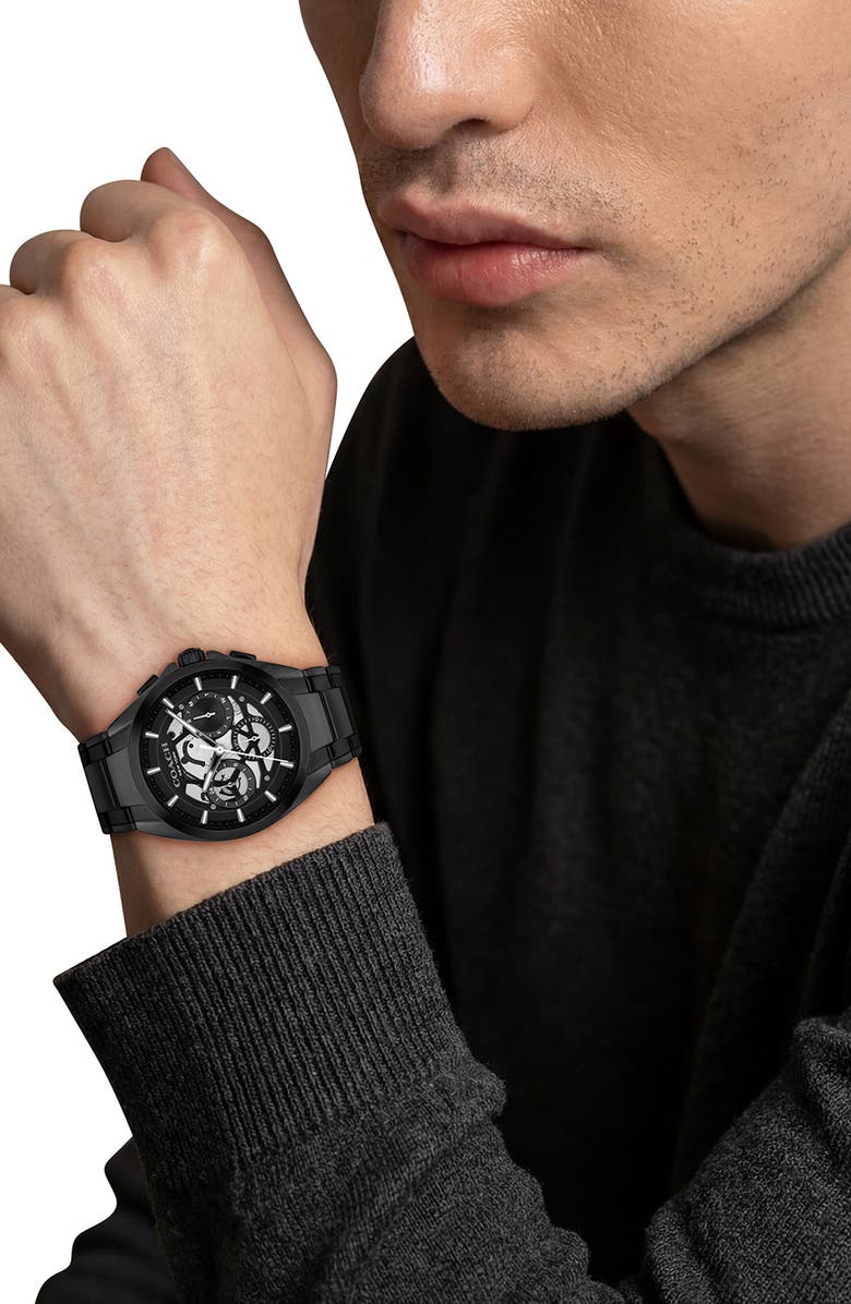 COACH Jackson Bracelet Chronograph Watch, 41.5mm, Alternate, color, Black