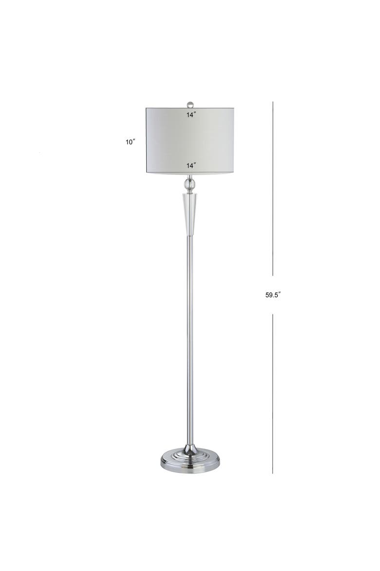 Reese Crystal LED Floor Lamp, Alternate, color, Chrome