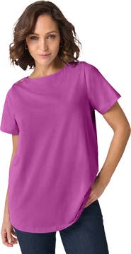 Jessica London Short Sleeve Boatneck Knit Tee