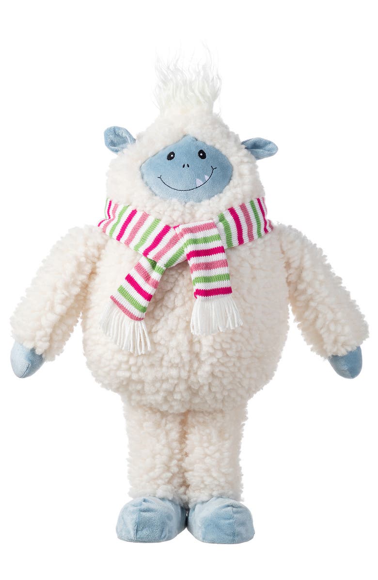 Glitzhome 22"H Christmas Fabric Standing Yeti Decor, Main, color, 