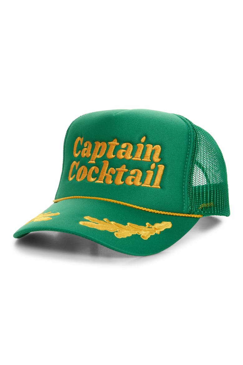 Captain Cocktail Trucker Hat, Main, color, CAPTAIN KELLY/ GOLD