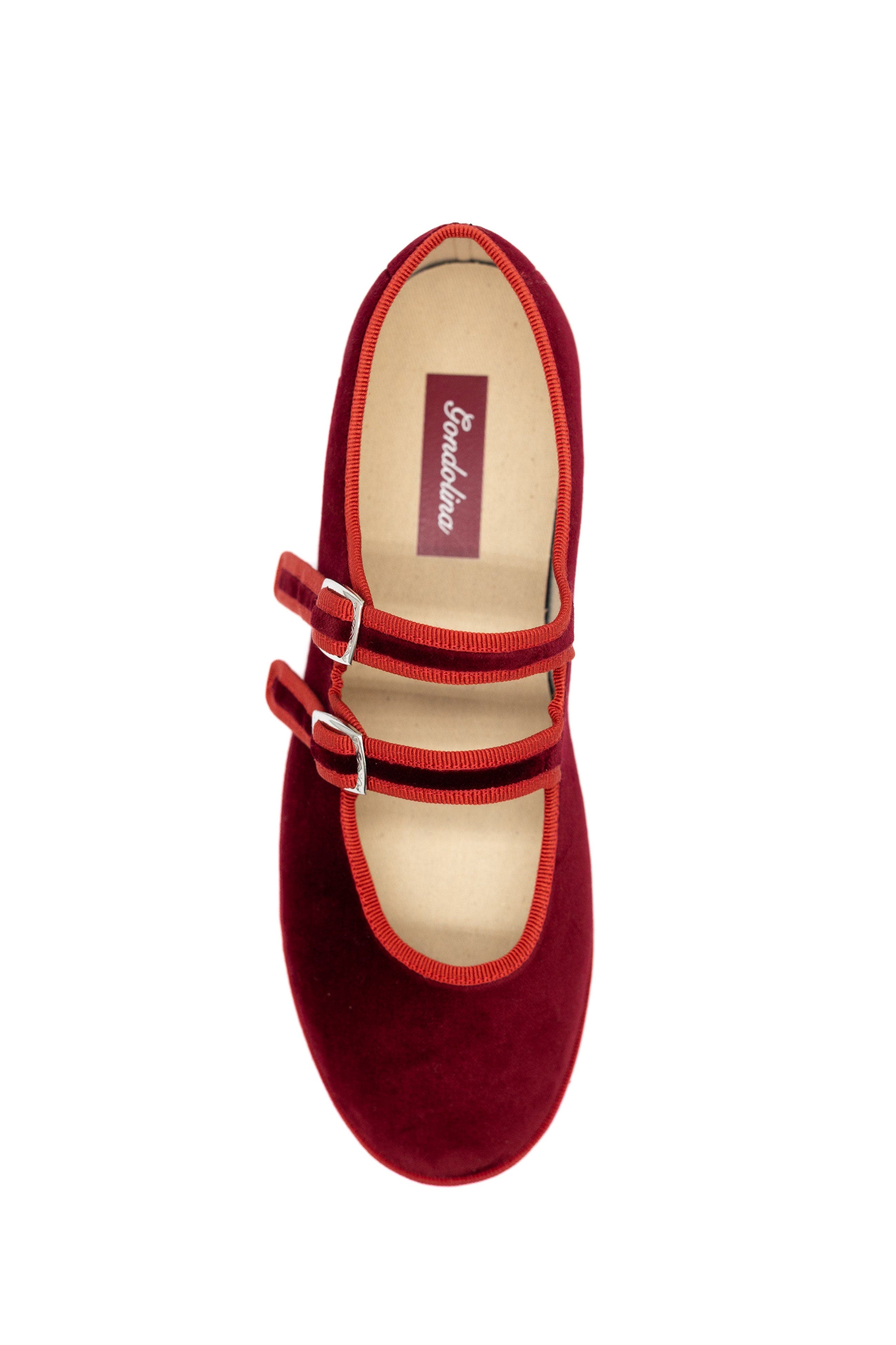 Mary Jane Double Strap Ballet Flats, Alternate, color, Accademia Deep Red