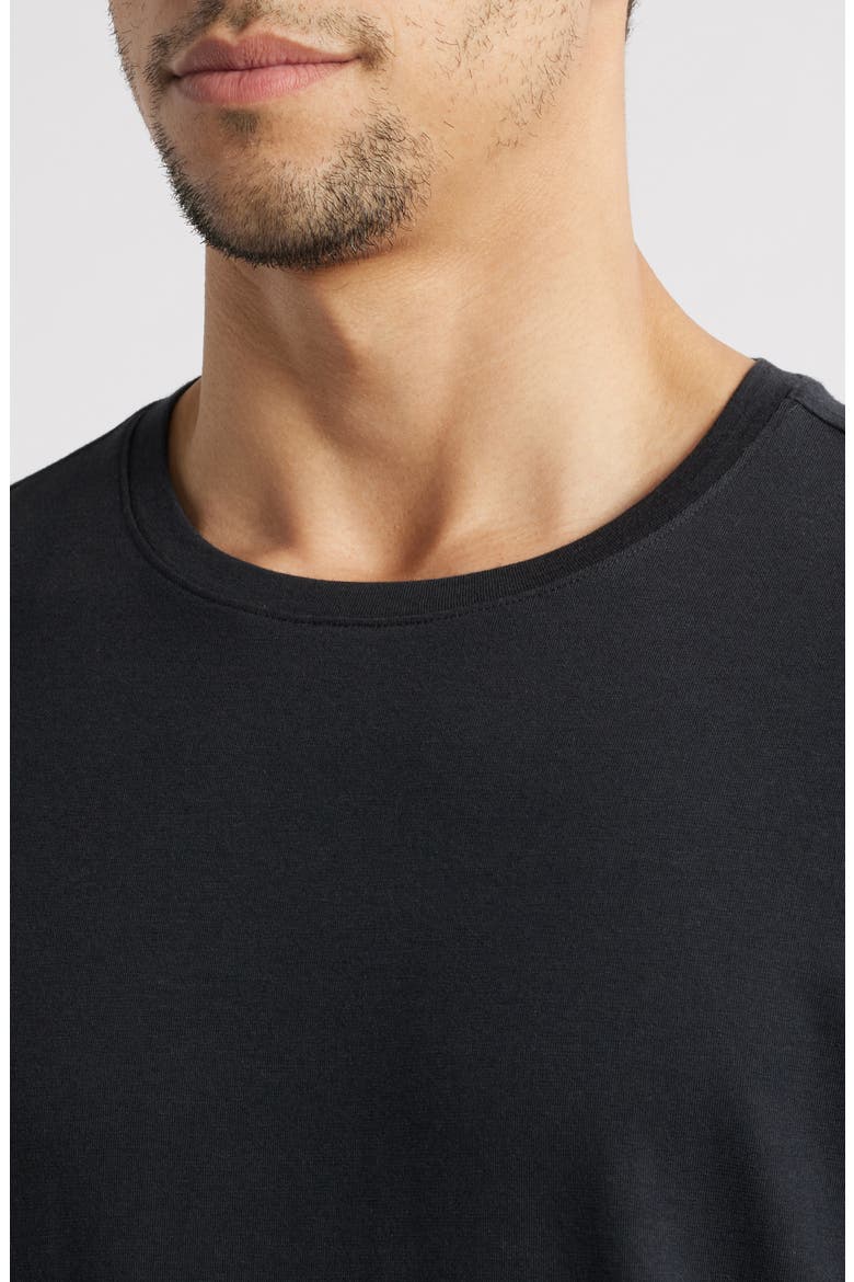 Essential Pima Cotton & Modal T-Shirt, Alternate, color, BLACK