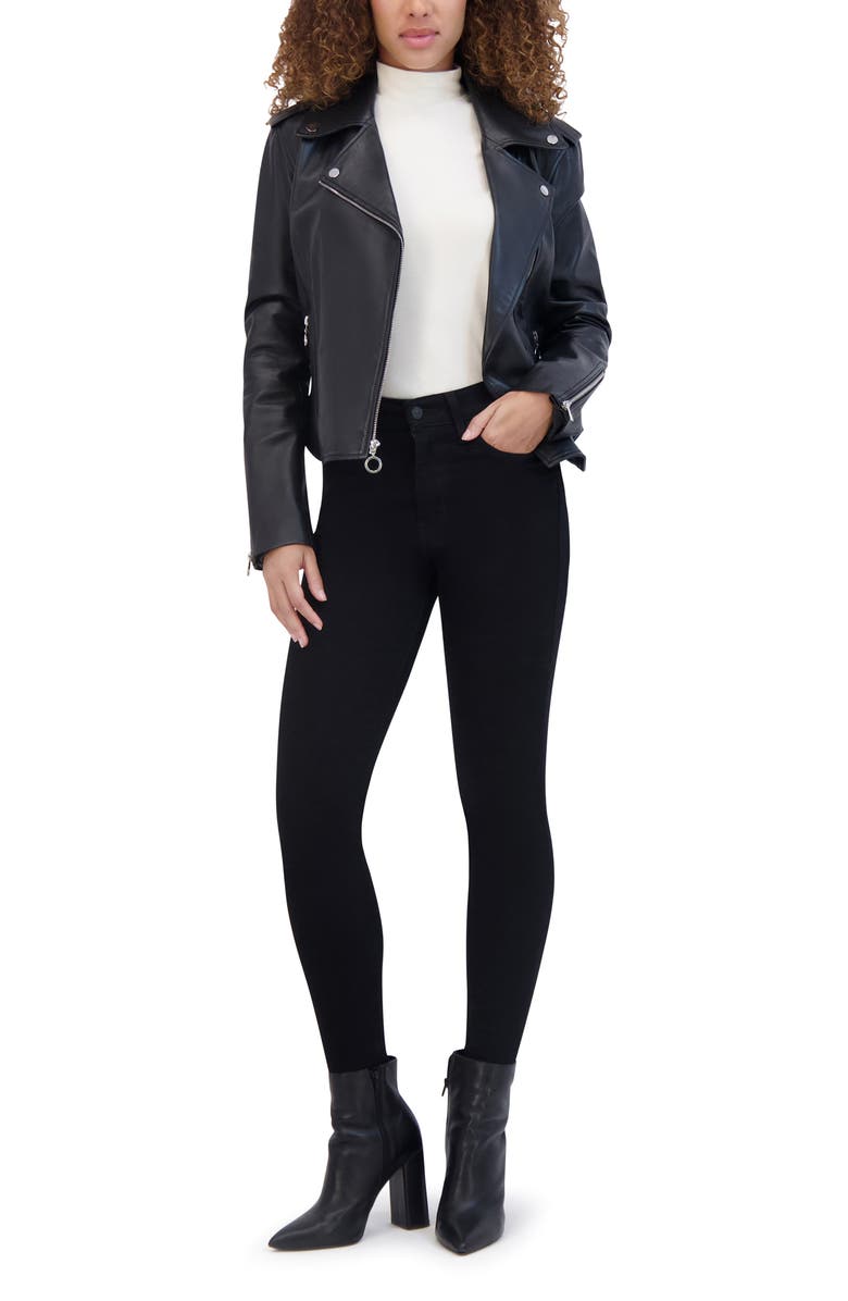 Andrew Marc Bijou Leather Moto Jacket, Alternate, color, 