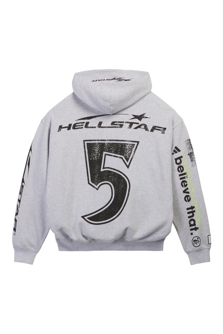 x Hellstar Graphic Cotton Hoodie, Alternate, color, LIGHT GREY HEATHER