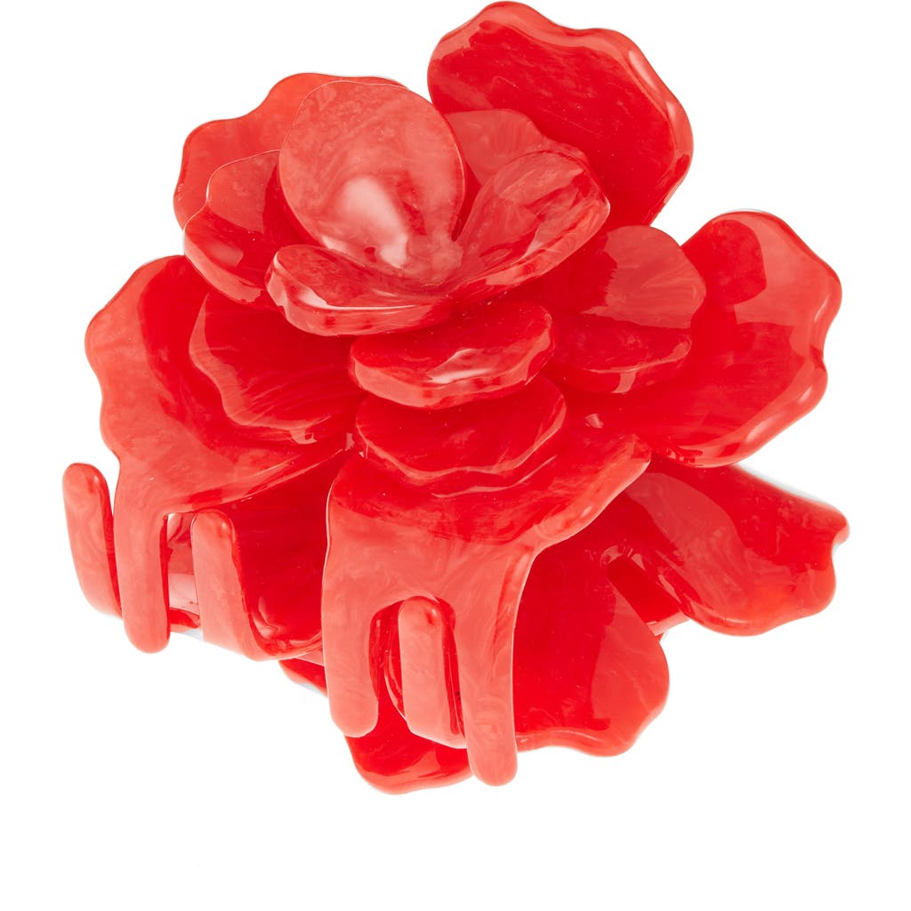 Solar Eclipse Origami Gardenia Claw Clip In Red