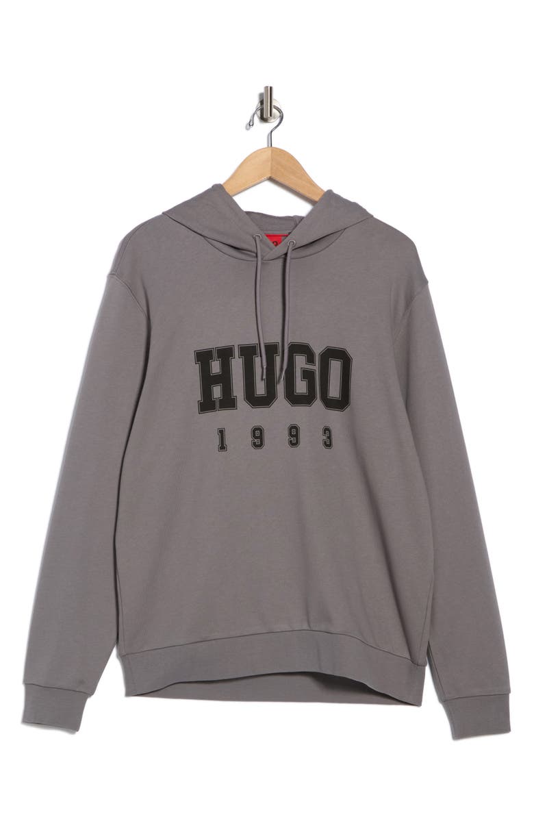 HUGO Dimolu Graphic Hoodie, Alternate, color, Medium Grey