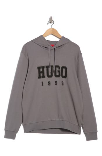 Hugo Boss Hugo Dimolu Graphic Hoodie In Gray
